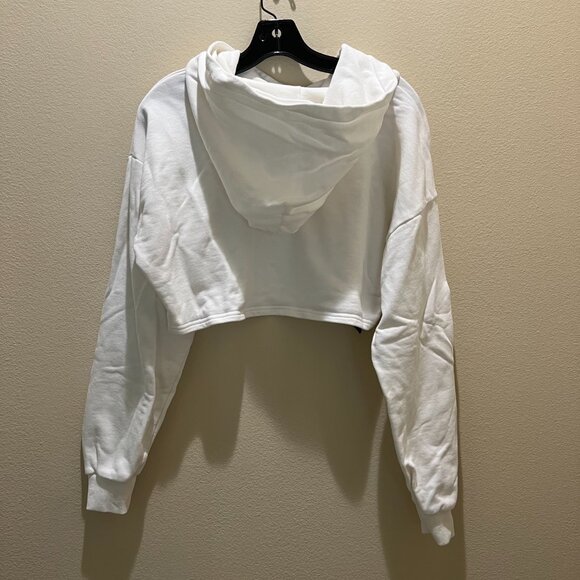 I.AM.GIA. White/Gray Cropped Reflective Stripe Hoodie Size M - Picture 6 of 8